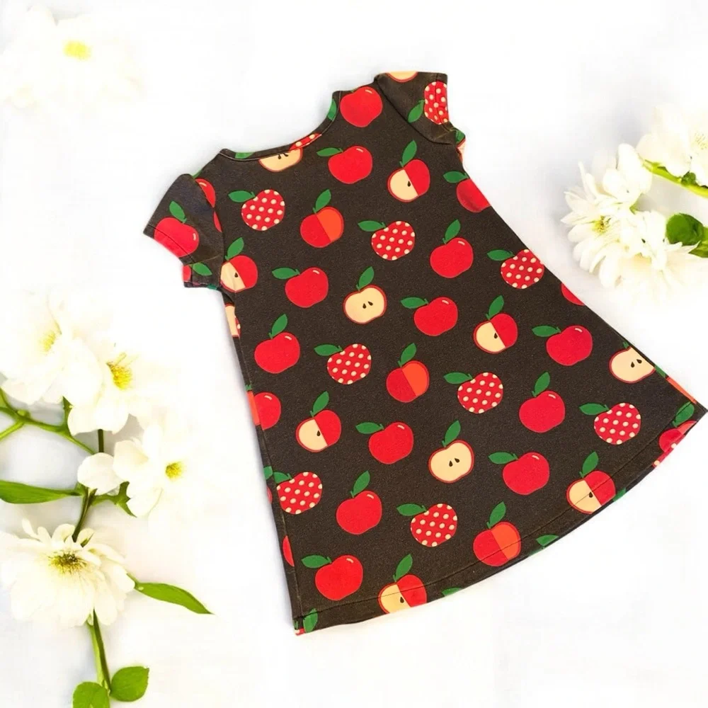 Gymboree Head of the Class Apple Print Ponte Bow Dress 3T